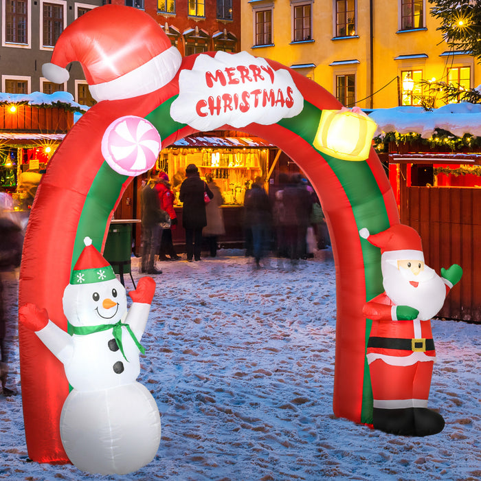HOMCOM Arche gonflable geante de Noel de 9 pieds avec Pere Noel pour cour