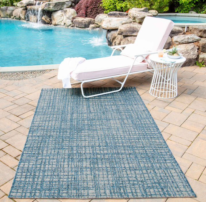 Tapis Contemporain Nayah 6'7\" x 9'6\" en Bleu