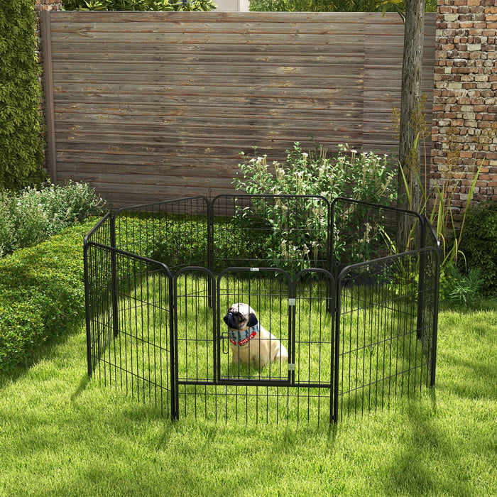 Pawhut Parc A 8 Panneaux Pour Animaux De Compagnie Pliable Metal Interieur Exterieur 31\" X 31\"