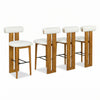 Sophia Indoor Modern Rubberwood Bar Stool Set of 4 with Supportive Backrest,White&Walnut | Sophia – Lot de 4 tabourets de bar modernes d’interieur en bois d’hevea avec dossier de soutien, coloris blanc et noyer