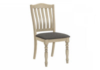 Ensemble de 2 chaises de salle à manger de style transitionnel avec tissu gris antique et pattes en bois pour la cuisine et la salle à manger