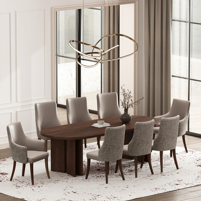 Ensemble de 8 chaises de salle a manger Connie Modern en taupe