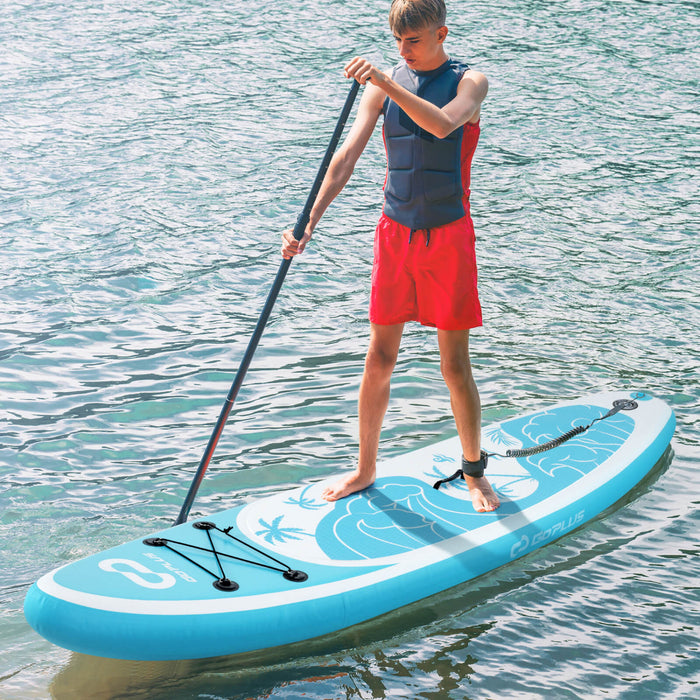 Petite Planche Gonflable De Sup Goplus, Planche De Pagaie Portable Avec Des Anneaux 5d