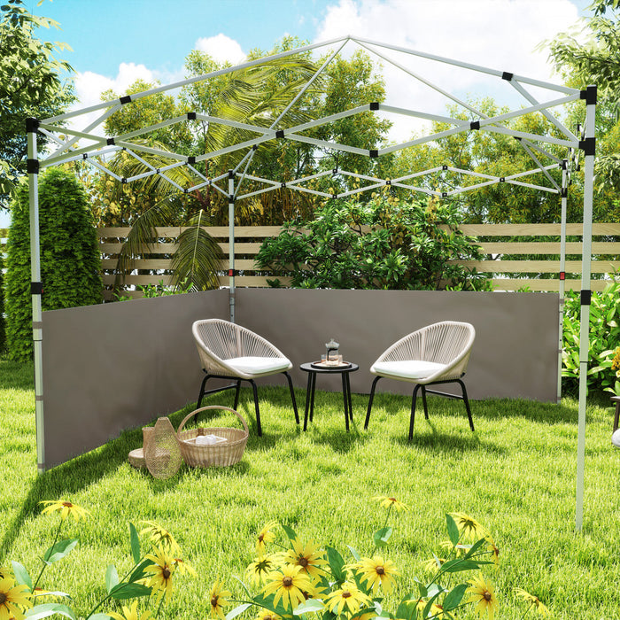 Outsunny 2 Demi-murs D'auvent Pour Auvent De 10' X 10' Ou 10' X 20', Gris