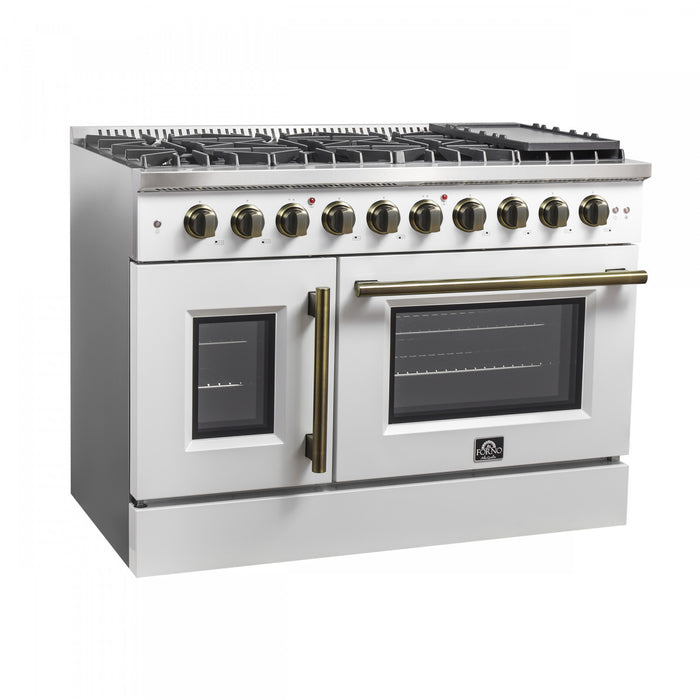 Cuisiniere a gaz blanche Galiano 48 pouces, 4,32 pi³ – FFSGS6444-48WHT