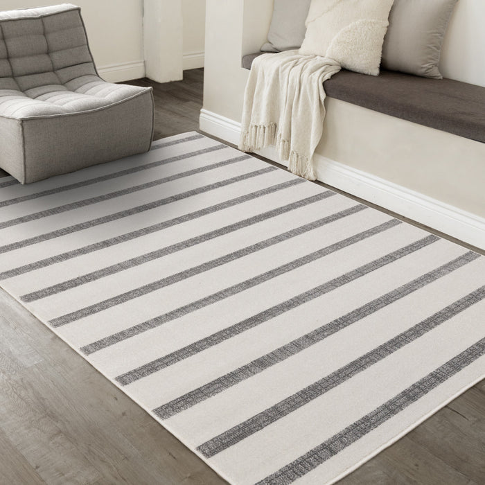Tapis Covington Raye Gris Blanc, 7'10\" x 10'6\"
