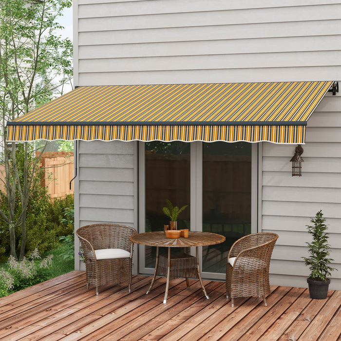 Outsunny 12' X 10' Auvent Retractable, Abri Pare-soleil, Jaune