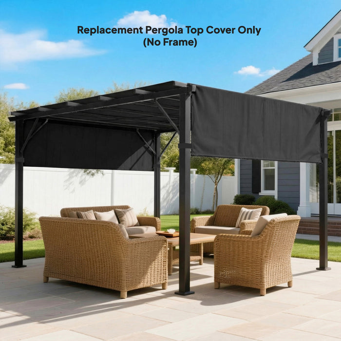 Outsunny Lot de 2 Toiles de Pergola 488 x 122 cm, Protection UV, Noir