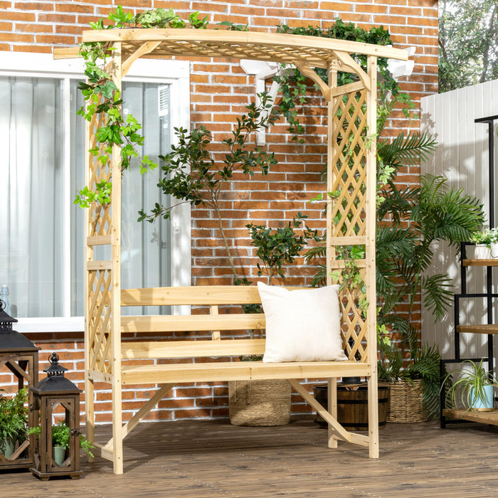 Outsunny Arche De Jardin Avec Banc, Tonnelle De Jardin En Bois Pour Vignes