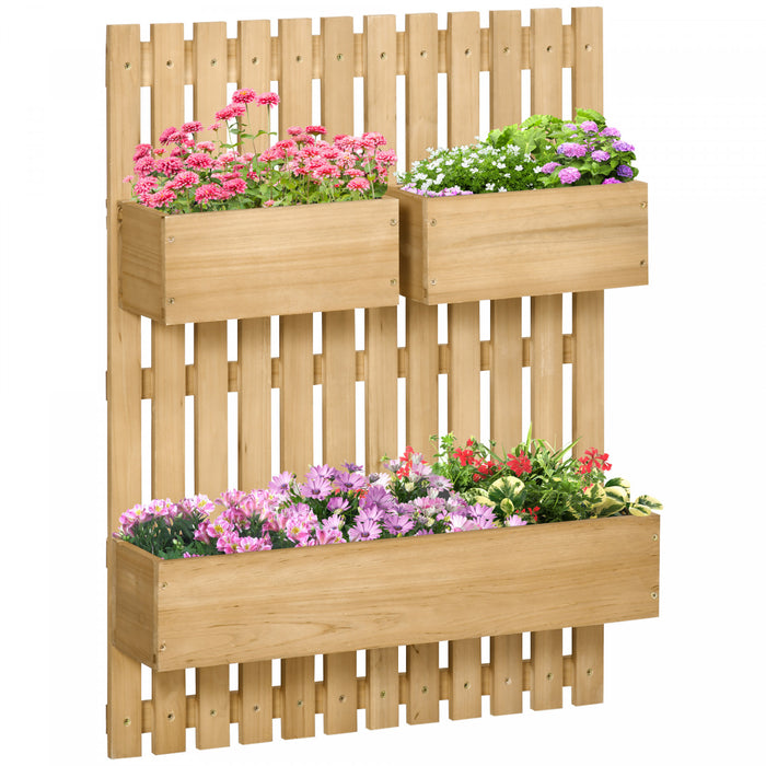 Outsunny Jardiniere de jardin murale avec treillis pour porche et patio
