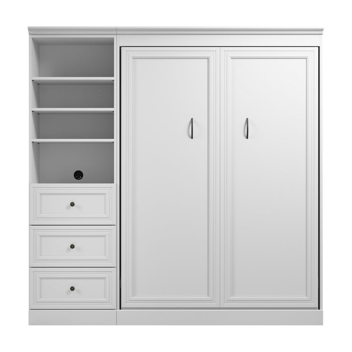 Lit double escamotable Versatile de Bestar avec organisateur de garde-robe et tiroirs (84 po [L]) - blanc