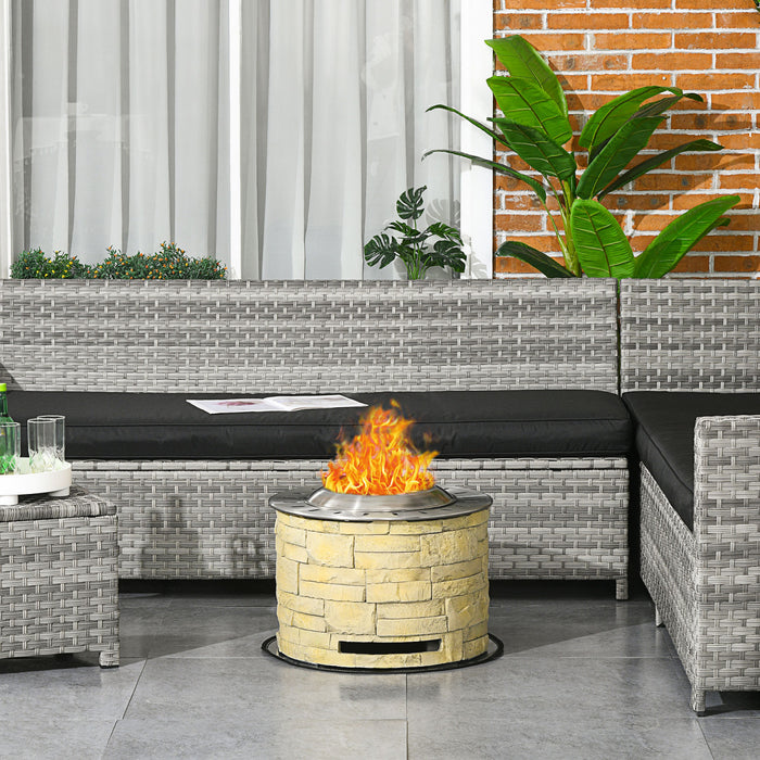 Outsunny Foyer Sans Fumee Avec Tapis, 20\" Firepit, Oxyde De Magnesium