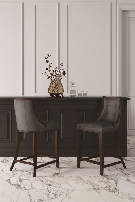 Tabouret de comptoir traditionnel en bois Fifth Avenue avec assise rembourree, graphite - Lot de 3