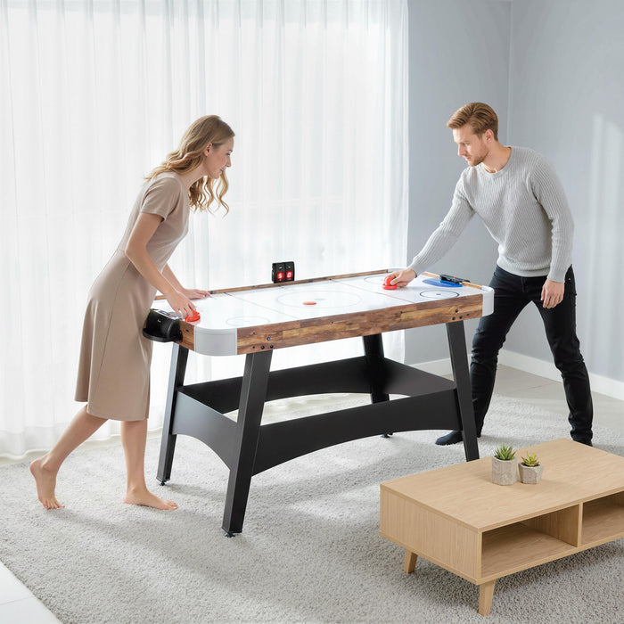 Soozier Table de hockey sur air 61\" avec tableau de score LED, palets