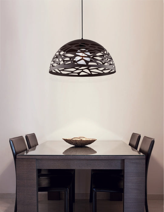 Luminaire suspendu Coral de Dainolite de 20 po de diamètre, avec fini noir mat et 1 ampoule