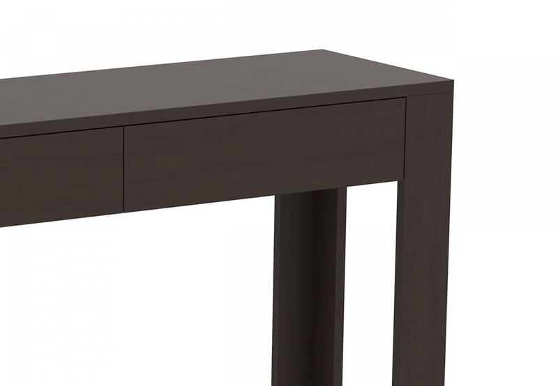 Console de 40 po avec 2 tiroirs et tablette - cappuccino 