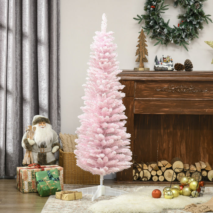 Homcom Arbre De Noel Artificiel Crayon Avec Branches Floquees De Neige