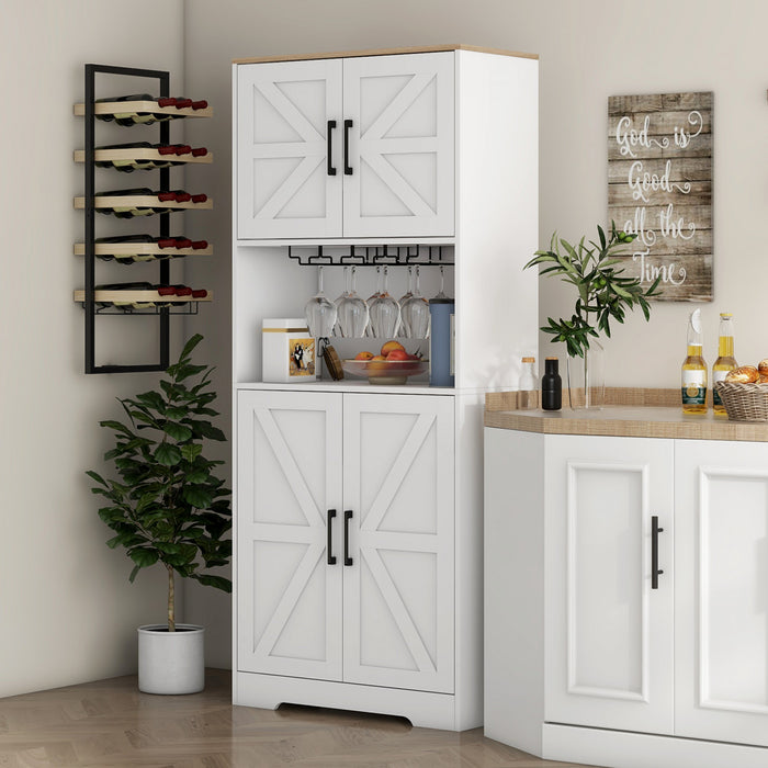 HOMCOM Armoire de rangement pour garde-manger de cuisine, blanc