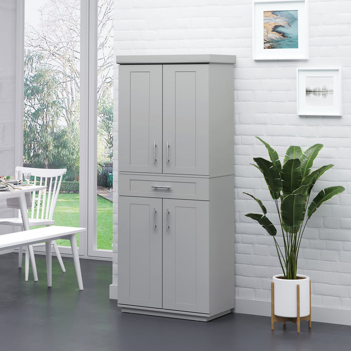 HOMCOM Garde-Manger Cuisine Moderne Etageres Gris
