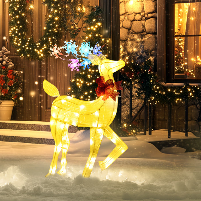 Outsunny Decoration de Noel en forme de renne lumineux avec 61 lumieres LED
