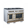 Forno Ambassador 48" Gas Range in White, 8 Sealed Burners, 6.7 Cu.Ft. Ovens - FFSGS6299-48CPWHT | Cuisiniere a gaz Ambassador de 48 po, blanche, 8 bruleurs scelles, fours de 6,7 pi³ – FFSGS6299-48CPWHT