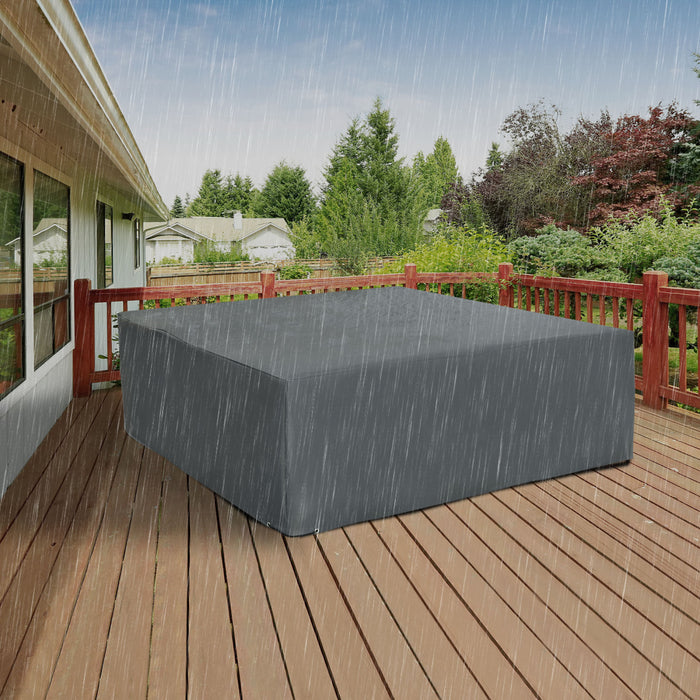 Housse de mobilier de jardin Outsunny, resistante a l'eau 600D, 205 x 192 x 61 cm, gris