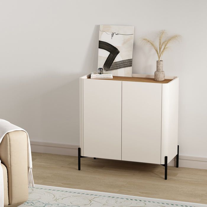 Armoire d’appoint moderne Abbey 32\" en erable et blanc casse