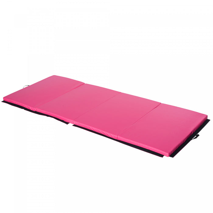 Soozier Tapis De Gymnastique Pliable, Tapis D'exercice Avec Poignees De Transport Pour Yoga, Mma, Arts Martiaux, Etirements, Entrainements De Base, Rose