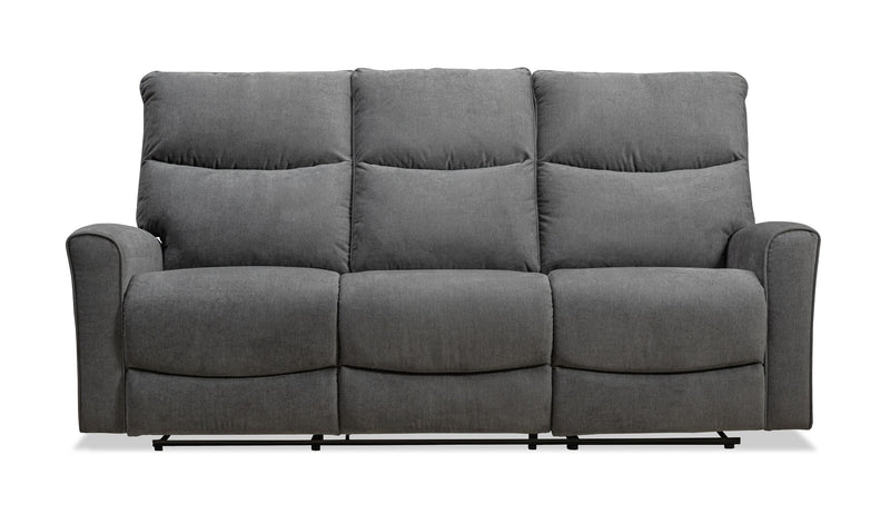 Sofa à inclinaison électrique Quest de 82,5 po en tissu de chenille- gris