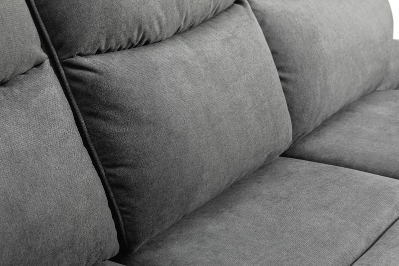 Sofa à inclinaison électrique Quest de 82,5 po en tissu de chenille- gris