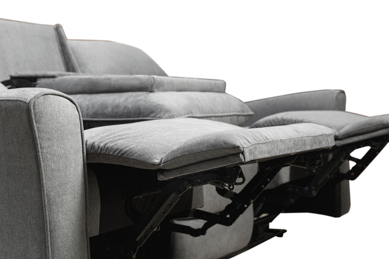 Sofa à inclinaison électrique Quest de 82,5 po en tissu de chenille- gris