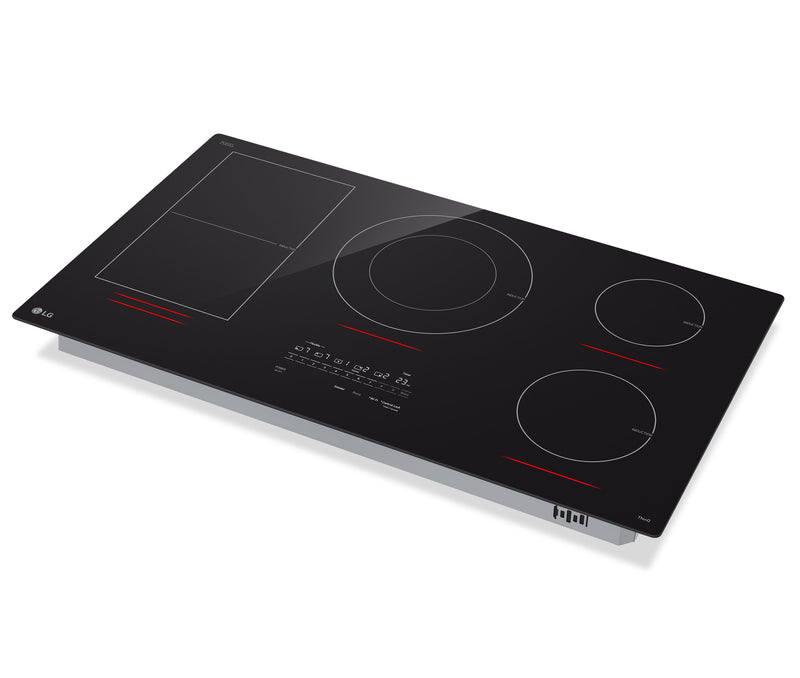 Surface de cuisson intelligente à induction LG de 36 po avec élément UltraHeatMC de 5,0 kW - noire - CBIH3617BE