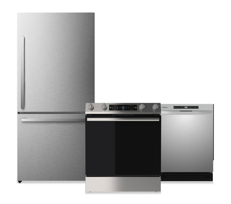  Ensemble de 3 électroménagers Hisense pour la cuisine - titane et acier inoxydable - HI08KPK3