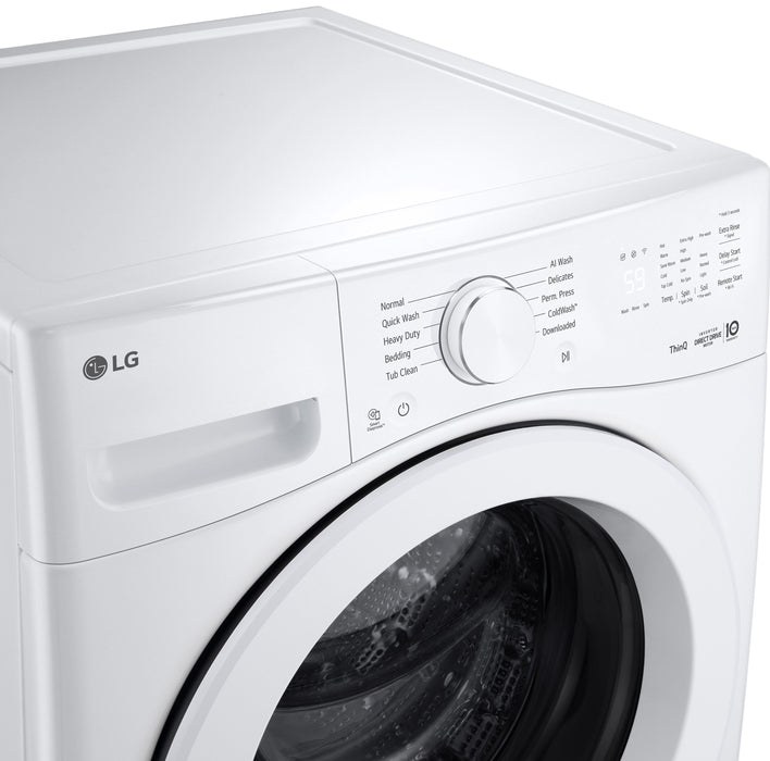 Laveuse LG à chargement frontal à très grande capacité de 5,2 pi3 avec lavage avec IA - blanche - WM3420CW