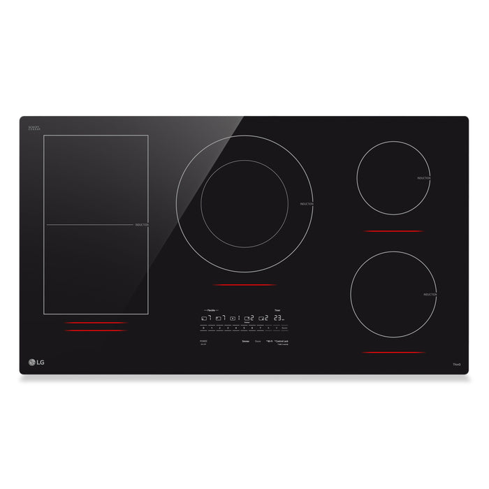 Surface de cuisson intelligente à induction LG de 36 po avec élément UltraHeatMC de 5,0 kW - noire - CBIH3617BE