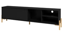 Meuble pour téléviseur Bowery de Manhattan Comfort de 72,83 po avec 4 tablettes - chêne noir