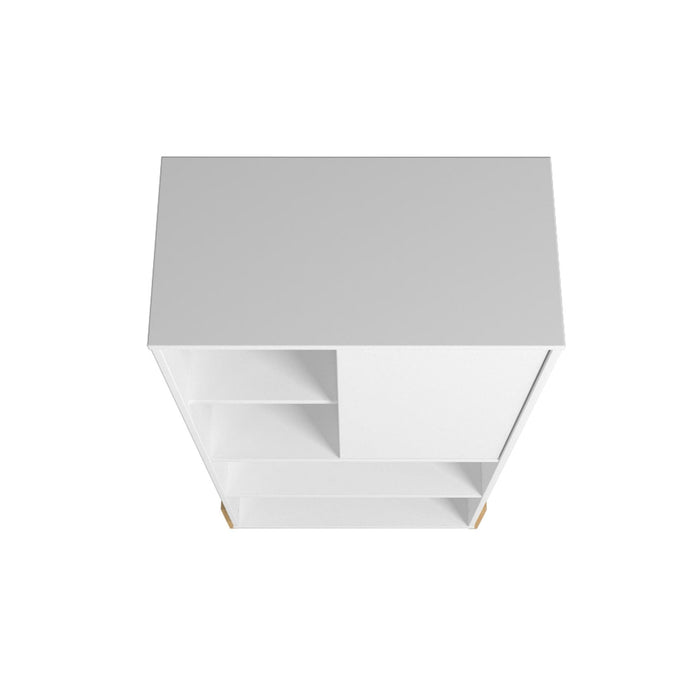 Bibliothèque Bowery de Manhattan Comfort avec 5 tablettes - blanc et chêne