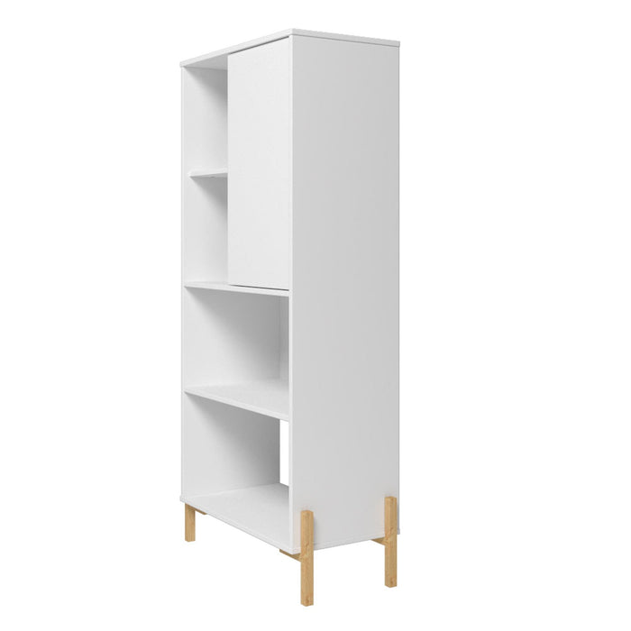 Bibliothèque Bowery de Manhattan Comfort avec 5 tablettes - blanc et chêne