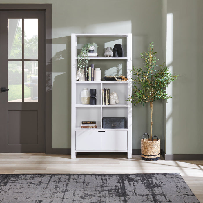 Bibliothèque Oscar Owen de 36 po avec tiroir et 6 tablettes - blanche