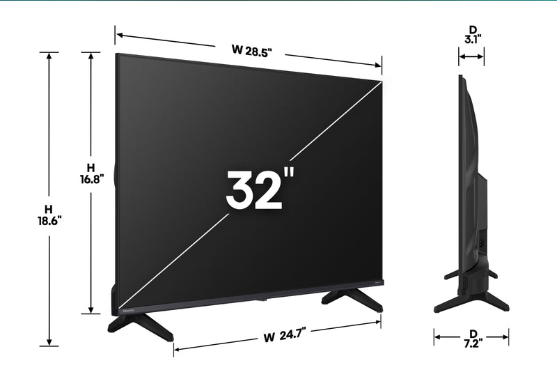 Téléviseur intelligent QLED Hisense QD4HSR Full HD de 32 po (32QD4HSR) - modèle 2026