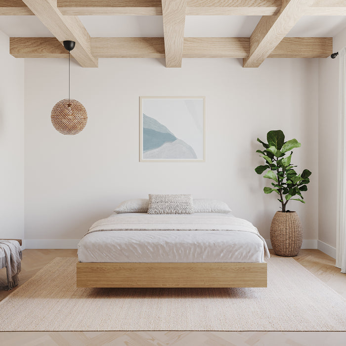 Lit plateforme double Nordika - érable naturel