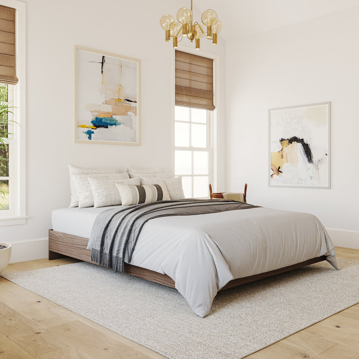 Lit double plateforme Nordika - noyer