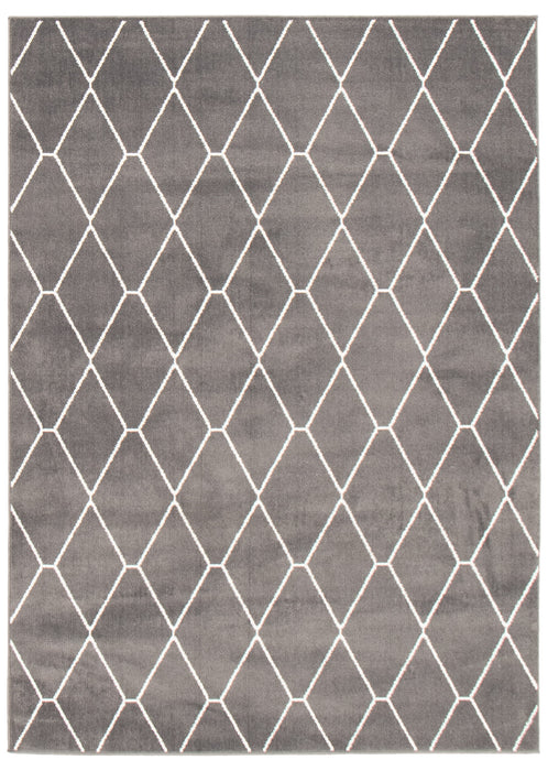 Carpette August gris foncéblanc 5 pi 3 po x 7 pi 3 po