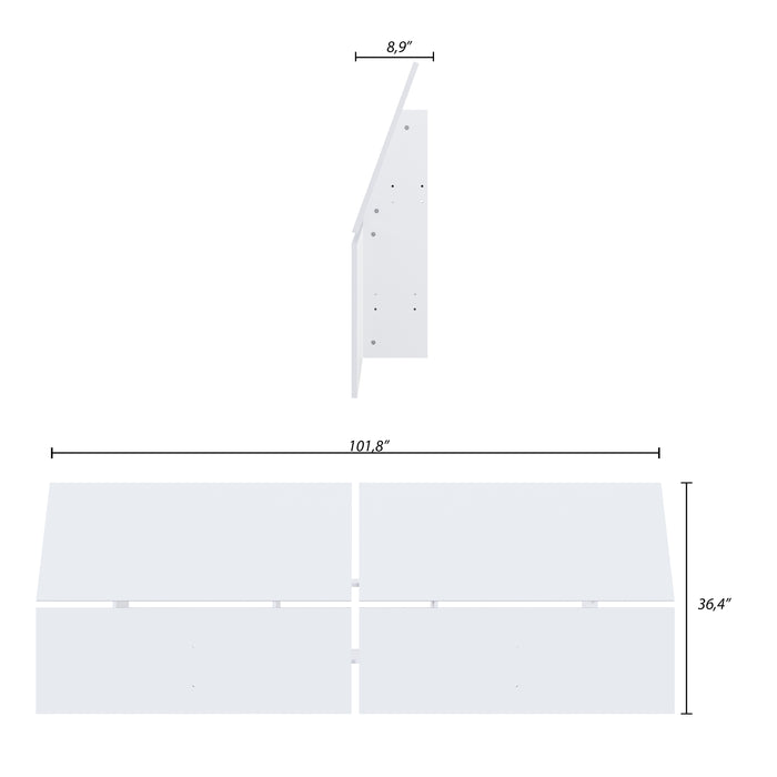 Tête de lit à panneaux panoramiques Nordika pour grand lit - blanche