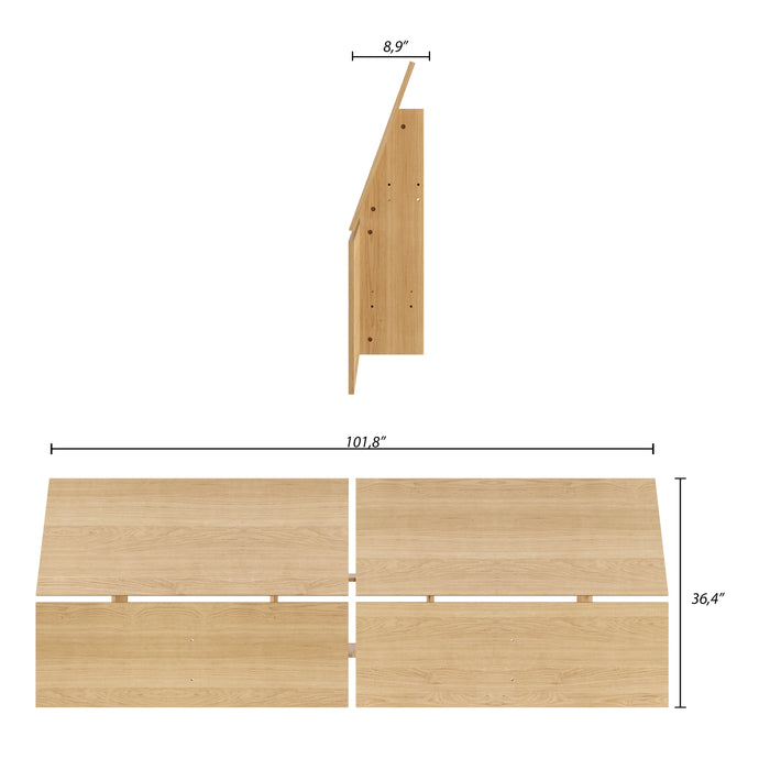 Tête de lit à panneaux panoramiques Nordika pour grand lit - érable naturel