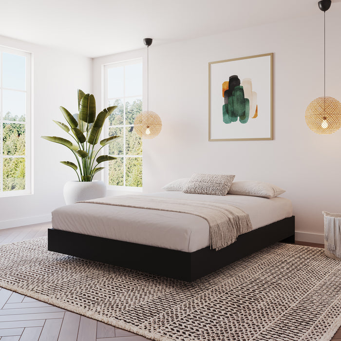 Grand lit plateforme Nordika - noir