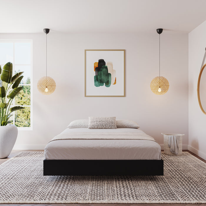 Grand lit plateforme Nordika - noir