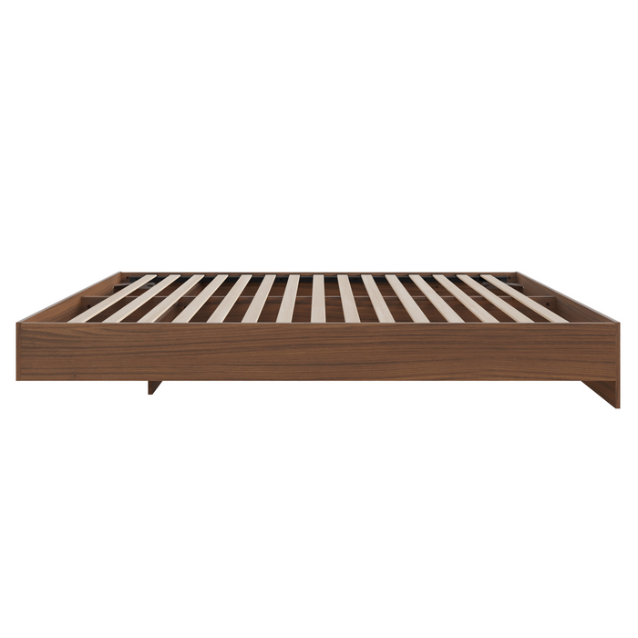Grand lit plateforme Nordika - noyer