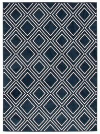 Carpette August bleu marine géodeblanc 7 pi 10 po x 10 pi 2 po