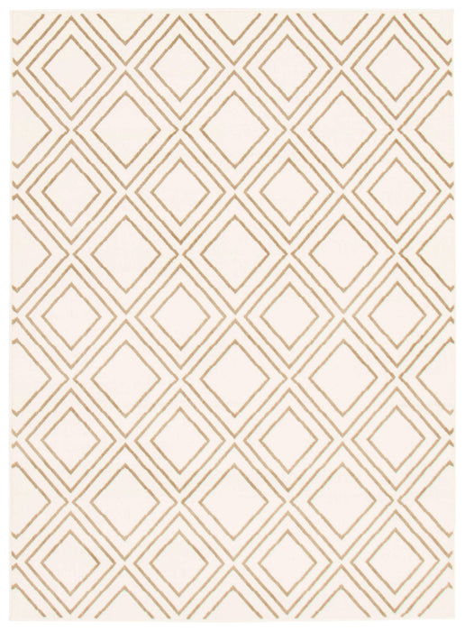 Carpette August blanc géodebrun clair 6 pi 7 po x 9 pi 6 po